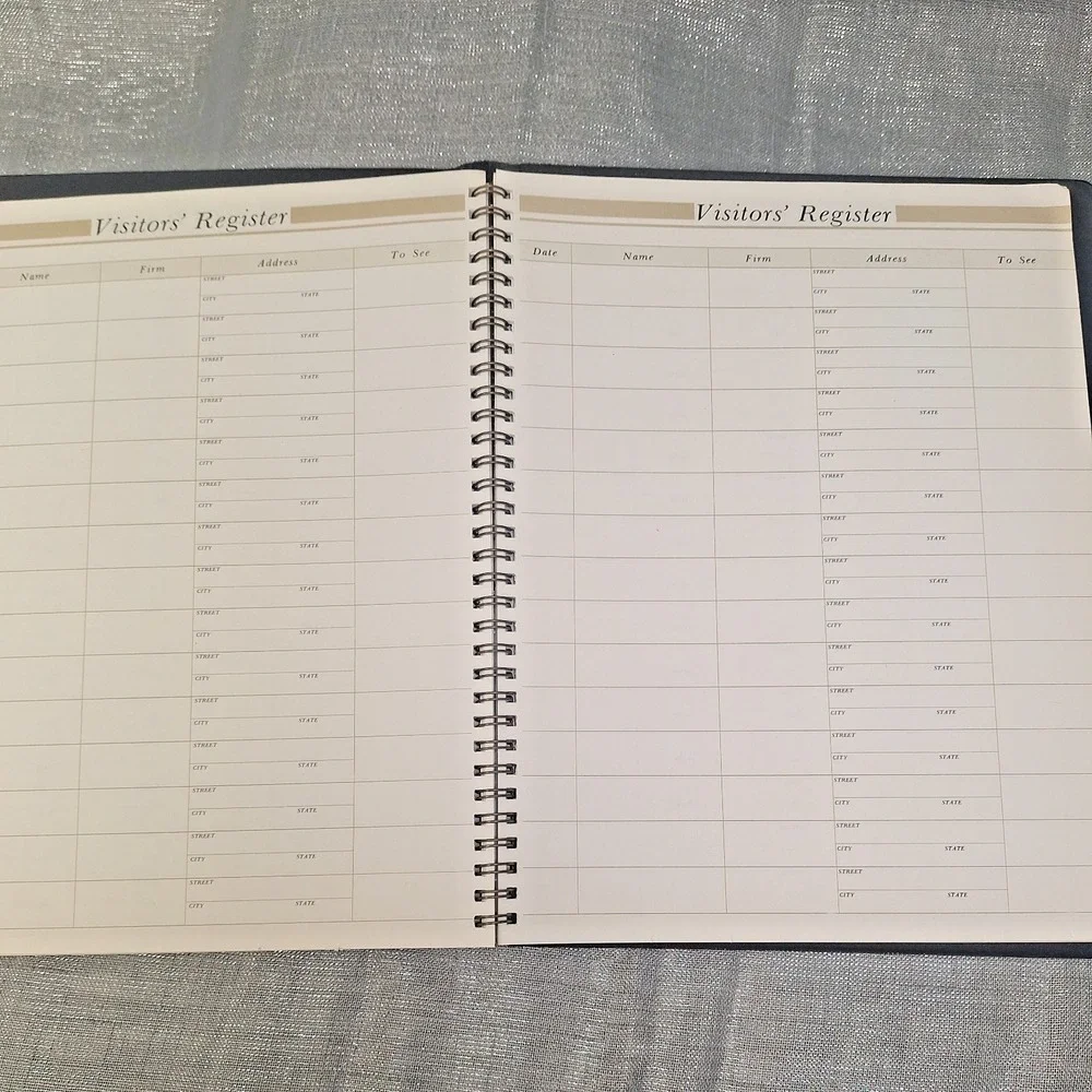 80s Visitors' Register Visitor Sign In Book Vintage Black Columbian Artworks USA